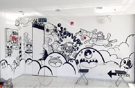 娄底手绘墙并非传统涂鸦。